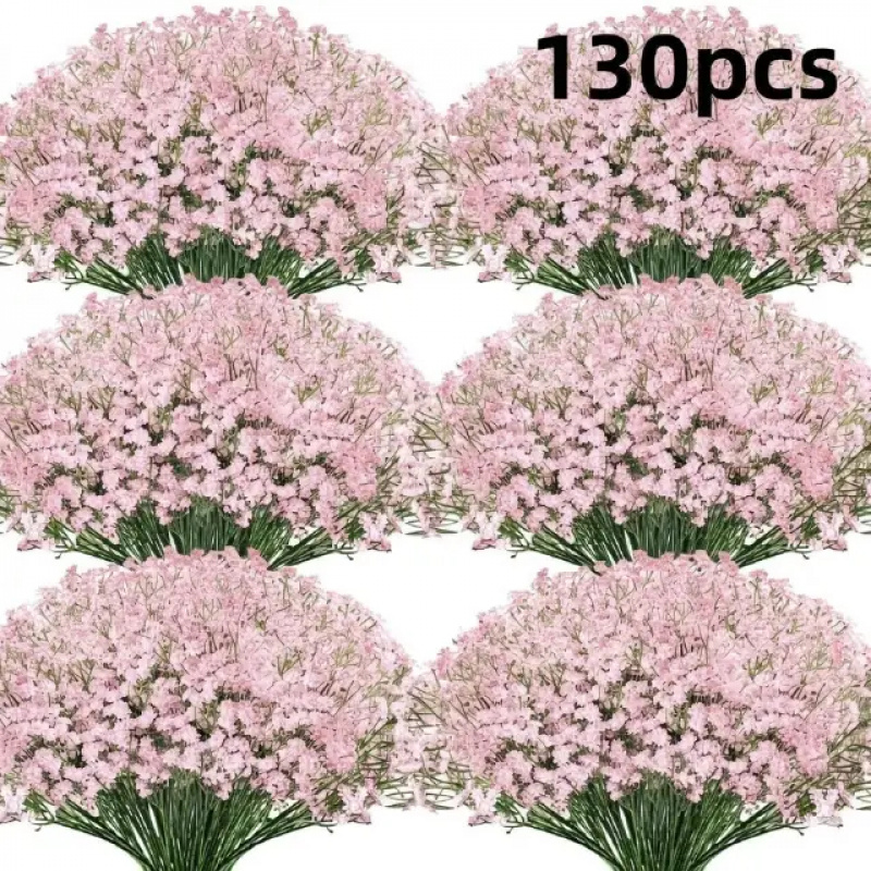 Florist Supply Bulk - 130줄의 핑크 안개꽃 조화 꽃다발, 신선하고