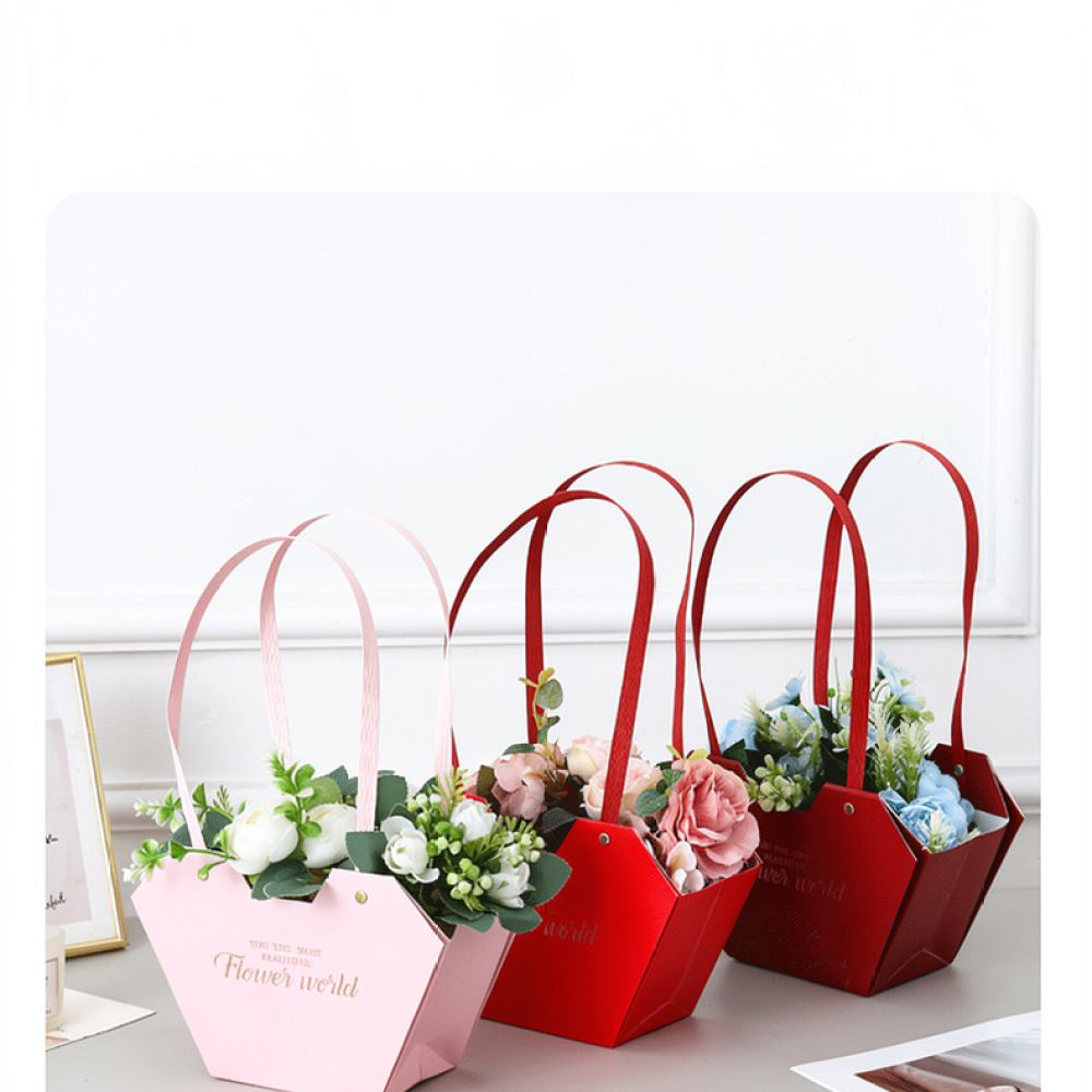 세련된 하트 모양 꽃 상자, 휴대용 손잡이, 기념일,  - Florist Flower Supply 리뷰 및 가격
