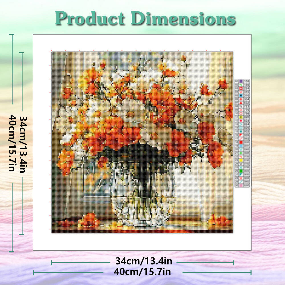 크로스 스티치 암소 동물 DIY 풀 키스 자수 케일 플 - Florist Supply Vases 리뷰 및 가격