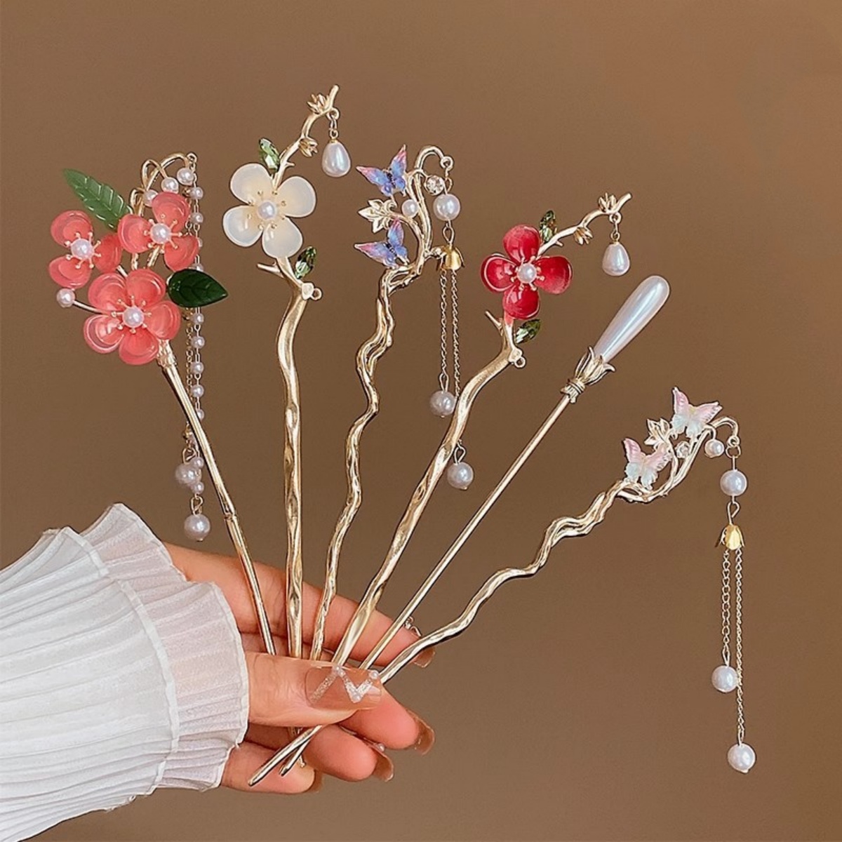 2025 여성을위한 새로운 꽃 머리핀 우아한 꽃 나비  - Supply Florist 리뷰 및 가격
